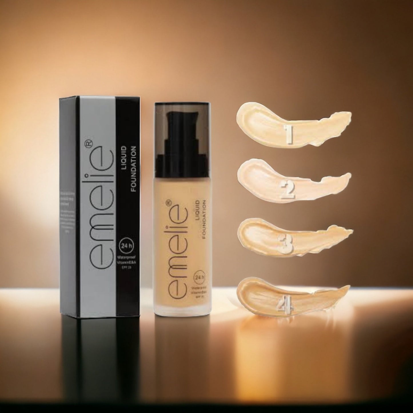 Emelie Liquid Foundation 24Hrs Waterproof