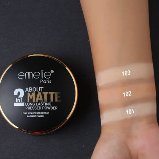 Emelie 2 in 1 Matte Long Lasting Pressed Powder