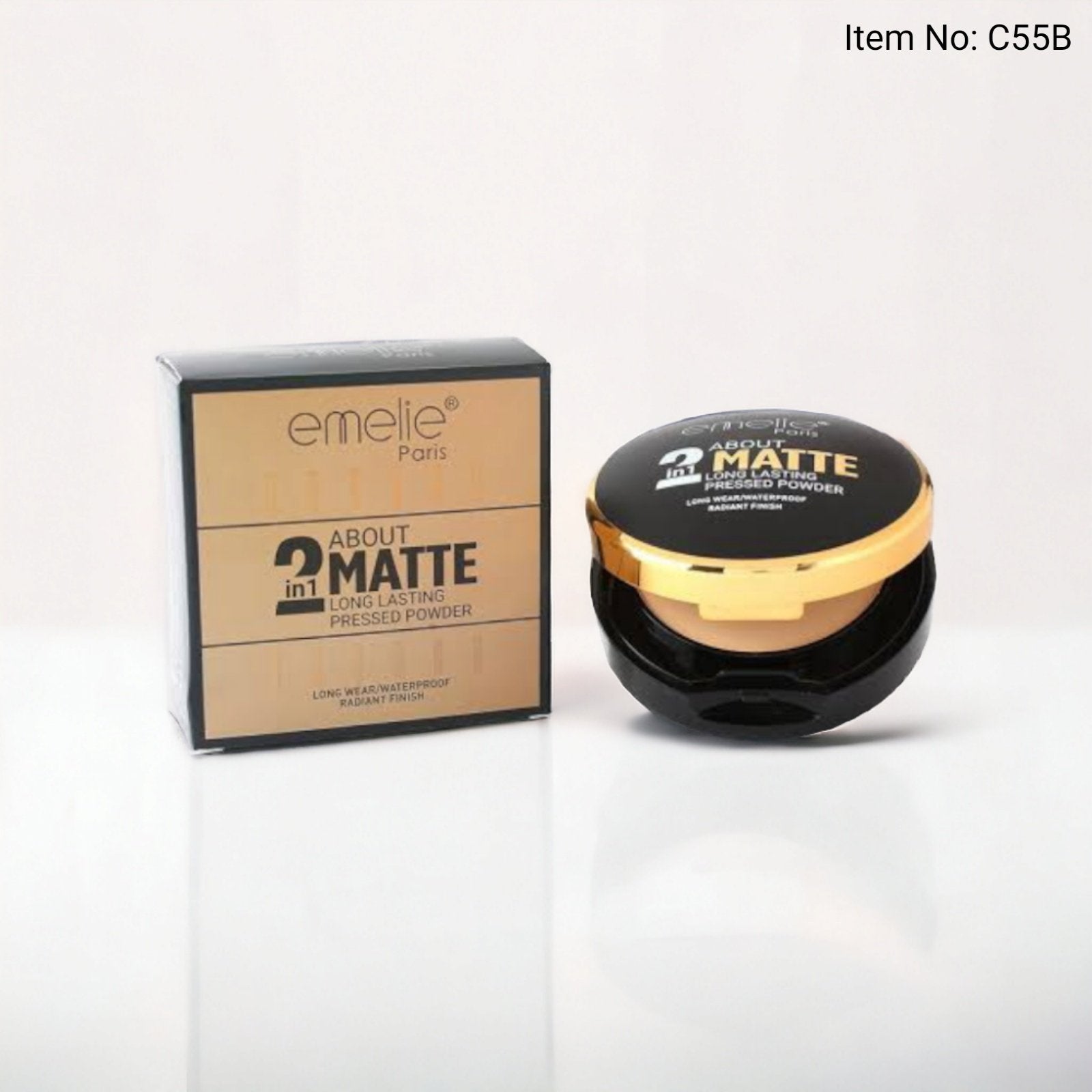 Emelie 2 in 1 Matte Long Lasting Pressed Powder