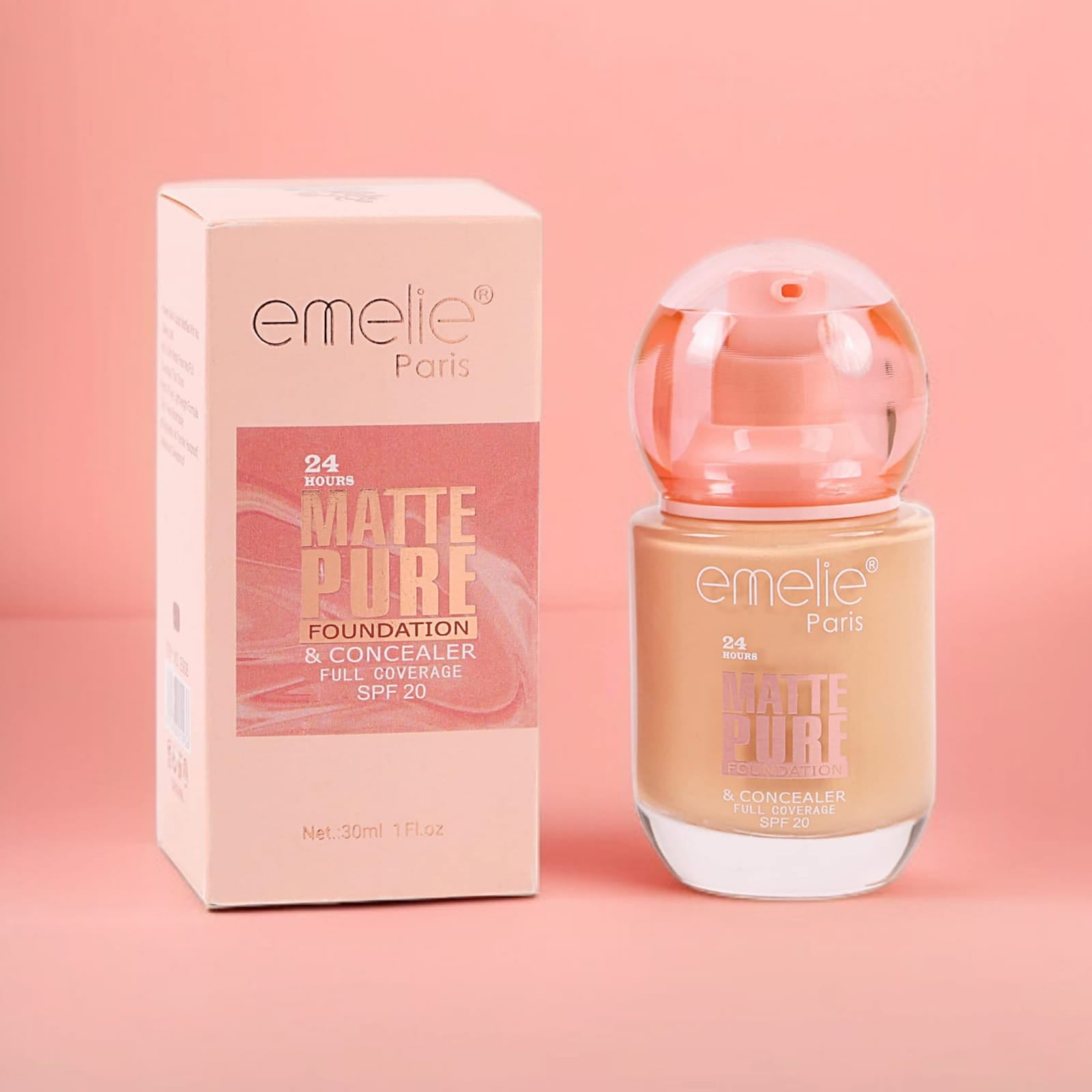 Emelie Paris Matte Pure Foundation & Concealer – 30ml