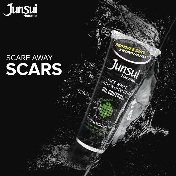 Junsui Natural Face Wash With Whitening Oil Control Charcoal