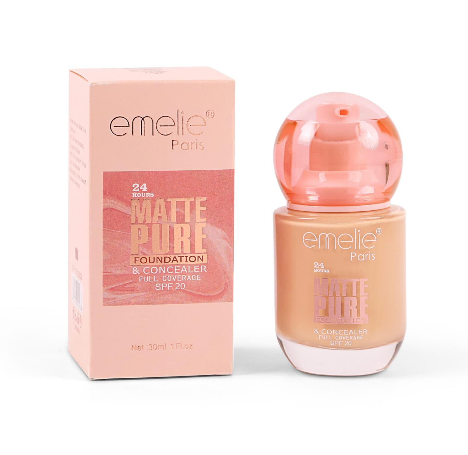 Emelie Paris Matte Pure Foundation & Concealer – 30ml