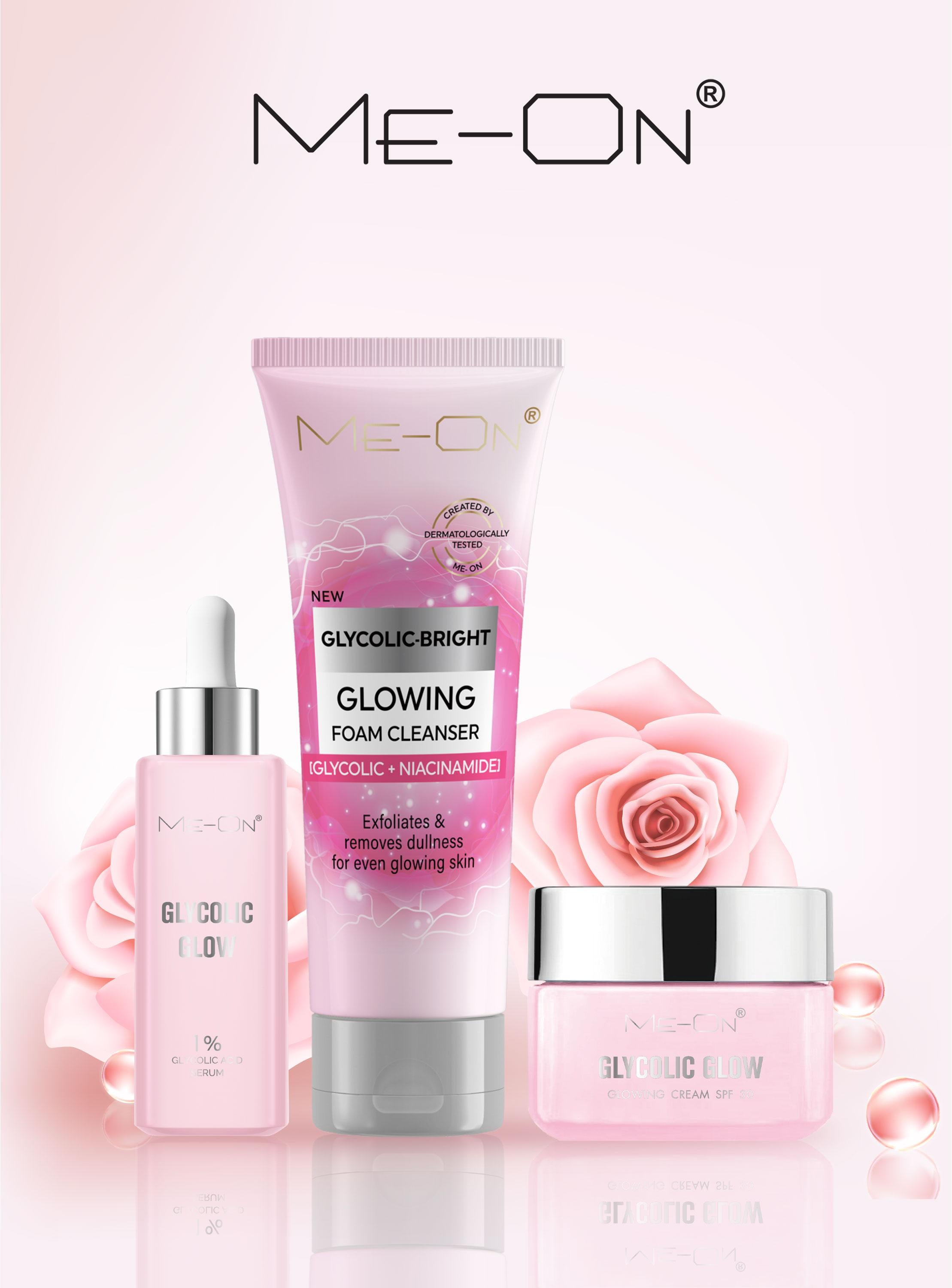 ME-ON Face Serum+ Cream + Facial Cleanser